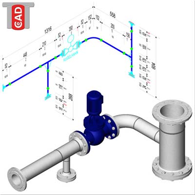 PiCAD 2D Isometrie und 3D Modell Vergleich